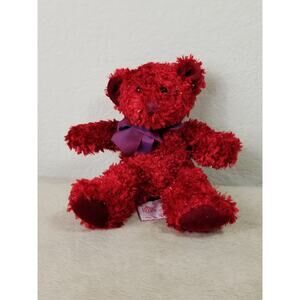 Russ Berrie Sizzles Red Bear Valentine's Day 8" Stuffed Animal Plush Vintage